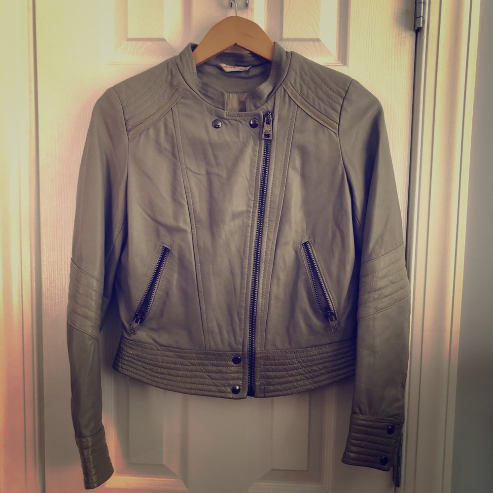 Gently used - gray medium Liu-Jo Leather jacket